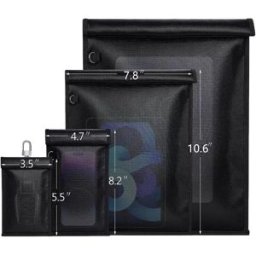 INF Ensemble de 4 pochettes de blocage de signal RFID - Sac Faraday pour clés de voiture, téléphones et appareils électroniques Le noir