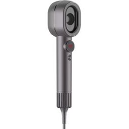 INF Sèche-cheveux haute vitesse 1400W avec écran LCD et embout unique - Prise EU Gris