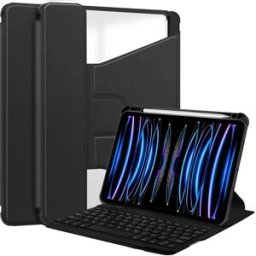 INF Étui rotatif à 360° avec clavier Bluetooth et support pour stylet pour iPad Air 11 (2024)