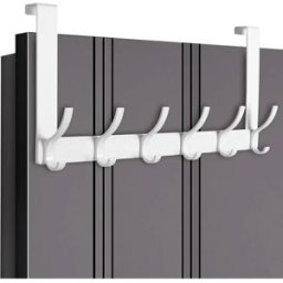INF Porte-manteau à 6 crochets à suspendre sur porte, support mural en aluminium spatial
