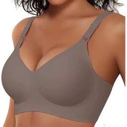 INF Soutien-gorge de maintien sans armatures XXL avec étiquette lavable, confort et soutien au quotidien café