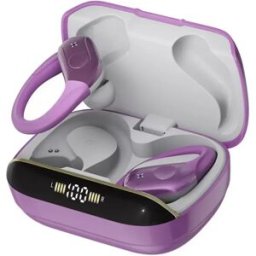 INF Écouteurs sans fil sport à crochet T12DNS avec réduction de bruit DN, Bluetooth 6.0 et batterie 480ah, maintien ergonomique Violet