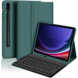 INF Étui clavier Bluetooth + Clavier Compatible avec Samsung Tab S6 Lite 10.4 pouces - Vert Foncé
