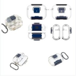 INF Étui de protection compatible avec Apple AirPods Pro 3 - Coque TPU avec interrupteur de verrouillage et support, Transparent