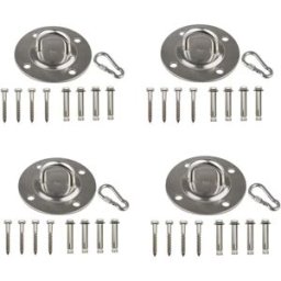 INF Ensemble 4 plaques fixes en acier inoxydable – Kit complet pour balançoire, hamac et chaise suspendue