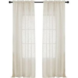 INF Rideaux Voile Aspect Lin Bohème avec Pattes - Panneaux de Fenêtre Filtrant la Lumière S