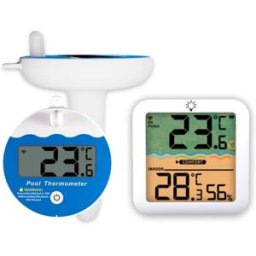 INF Thermomètre de piscine sans fil avec écran LCD 76 inch, IP68, portée 100m, affichage température et humidité intérieure