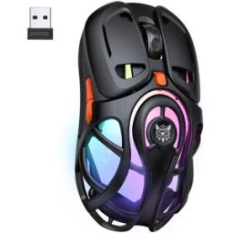 INF Souris sans fil Tri-Mode D02 - 2.4G/Bluetooth/USB, 9 boutons, éclairage RGB 7 modes, capteur Yingsite 205 ~7200FP Le noir