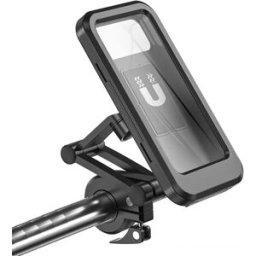 INF Support guidon étanche avec rotation 360°, accès écran tactile et pince verrouillable pour moto, VAE et vélo, compatible