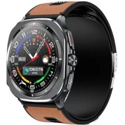 INF Montre intelligente avec test de pression artérielle précis et ECG, compatible avec Huawei, Samsung, Apple, Garmin Marron