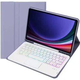 INF Étui Clavier Bluetooth Violet avec Pavé Tactile Rétroéclairé - Compatible avec Samsung Galaxy Tab S9/S9 FE/S10 (10,9 pouces)