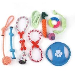 INF Ensemble de 10 Jouets en Corde pour Chiens - Jouets Interactifs à Mâcher en Coton pour Chiots et Petits Chiens