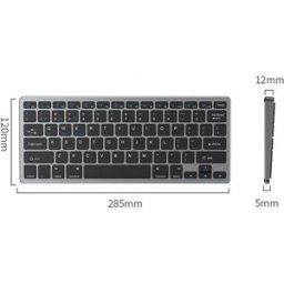 INF Clavier sans fil Tri-Mode - 2.4G + Bluetooth 3.0/5.0, touches ciseaux silencieuses, rechargeable, profil bas, compatible Titane