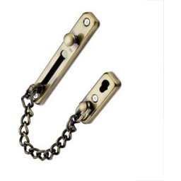 INF Verrou de porte intérieur - Serrure de sécurité à chaîne anti-vol sans perçage avec vis Bronze