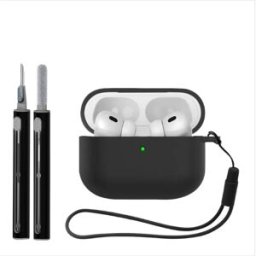 INF Étui de Protection en Silicone (Ensemble de 3 Pièces) Compatible avec Apple AirPods Pro 3 - Antichoc, Imperméable, Le noir