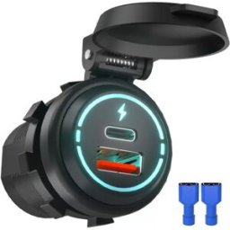 INF Chargeur de voiture 12V/24V QC3.0 avec housse de protection