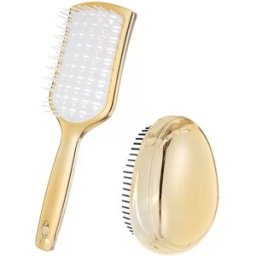 INF Ensemble de brosses à cheveux volumisantes haute qualité (2 pièces) - Démêlage et massage du cuir chevelu Or