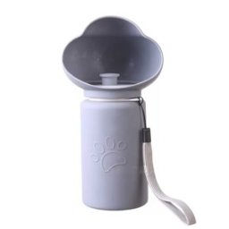 INF Bouteille d'eau portable pliable pour animaux - Distributeur d'eau de voyage en silicone pour chiens Gris