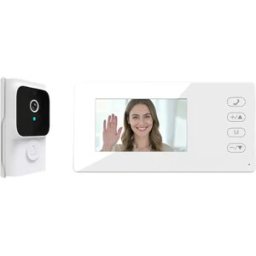 INF Sonnette vidéo sans fil sur batterie avec écran IPS 4.3 inch - Sans câblage, audio/vidéo bidirectionnel et vision nocturne