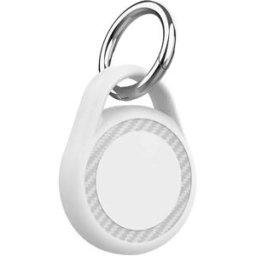 INF Coque de protection en TPU avec mousqueton à ressort compatible avec Apple AirTag 1/2 - Ajustement serré, multicolore Blanc