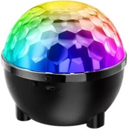 INF Projecteur de scène disco LED 6 couleurs télécommandé – Boule magique rotative avec entrée Type-C, éclairage fête 3W/6W