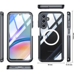 INF Coque pour téléphone portable A16, verre trempé 9H - Protection à 360° Cendres noires