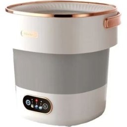 INF Mini Lave-Linge Pliable 13L - Portable pour Sous-Vêtements et Chaussettes gris+blanc