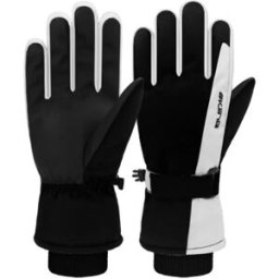 INF Gants de Cyclisme Thermiques Doublés Polaire - Imperméables, Tactiles et Coupe-Vent Blanc + Noir