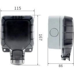 INF Boîte étanche extérieure type 86 mono-module - Boîtier verrouillable PC+ABS pour jardin, balcon, cour