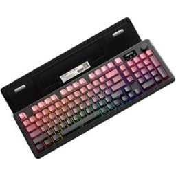 INF Clavier membrane slim 98 touches - Format compact style laptop, rétroéclairage RGB personnalisable, tampons silicone Le noir