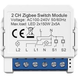 INF Module de commutateur intelligent ZigBee - 2 Groupes, Blanc, Mini Taille