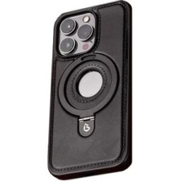 INF Étui en cuir exclusif pour iPhone 16 Plus - Noir iPhone 14 Pro Max
