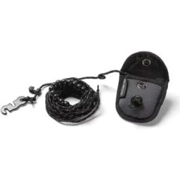INF Corde à linge portable extérieure noire en néoprène - design à 12 perles coupe-vent, corde réfléchissante double, boucle