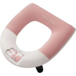 INF Housse de siège de toilette en peluche avec fermeture éclair et poignée - Épaissie imperméable, agréable pour la peau, Rose