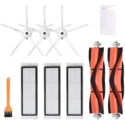 INF Accessoires de pièces de rechange pour aspirateur robot Mi Roborock S6/ S5/ E2/ E35, 10 pièces, 3 × brosse latérale à 5