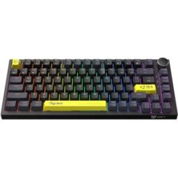 INF G52 Clavier mécanique filaire 82 touches avec switches Star Pink, 18 modes RGB, Anti-Ghosting complet (NKRO), USB Type-C, Le noir