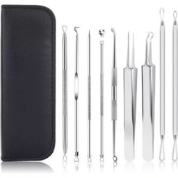 INF Kit d'élimination des points noirs en acier inoxydable argenté 10 pièces