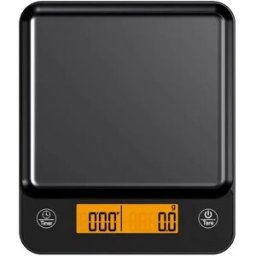INF Balance numérique pour café noire compatible avec Timer - Précision 0.1g, capacité 3kg, capteur tactile, unités g/Lb/Oz,