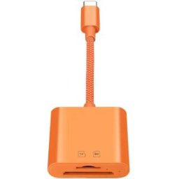 INF Lecteur de cartes Type-C double (SD+TF) - Lecteur USB-C haute vitesse 15M/s, ABS, compatible avec MacBook, iPad et Orange