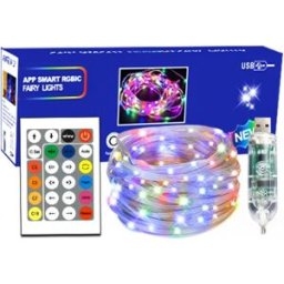 INF Guirlande Lumineuse Pixel LED 15m 150 avec Contrôle App Bluetooth et Télécommande 24 Touches