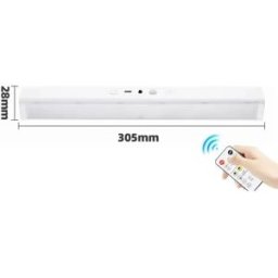 INF Lampe LED d'armoire rechargeable avec capteur de mouvement et télécommande – Tri-couleur dimmable, 1800mAH, sans