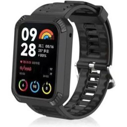 INF Bracelet de montre en TPU avec cadre de protection pour Xiaomi Band 8 Pro Le noir