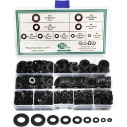 INF Ensemble d'assortiment de rondelles plates en nylon noir 700 pièces