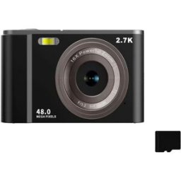 INF Appareil photo numérique 2,7K 48MP 1080P, zoom 16x, carte mémoire 32 Go