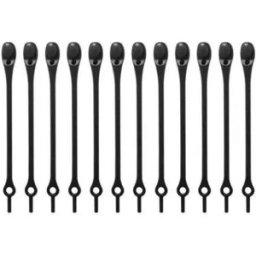 INF Pack de 12 lacets élastiques sans nœuds en silicone Le noir