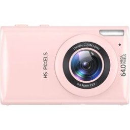 INF Caméra multifonction musicale - 64MP Photo, Vidéo 4K, Lecteur MP3 intégré, Batterie 1200mAh, Design compact PC+ABS pour Rose