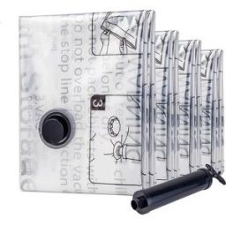 INF Sacs de Compression Sous Vide M-50x70cm 10 pièces avec Pompe à Main - Gain de Place pour Couettes, Literie et Vêtements
