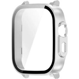 INF Boîtier de protection en PC avec protecteur d'écran en verre trempé Compatible avec Realme Watch 5 Argent