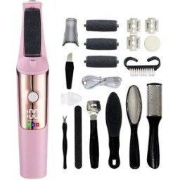 INF Lime à Pieds Électrique Anti-Callosités - Outil de Pédicure Automatique avec Ensemble de 10 Pièces Rose