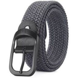 INF Ceinture tissée élastique pour homme - Ceinture en toile ajustable de 110 cm Gris
